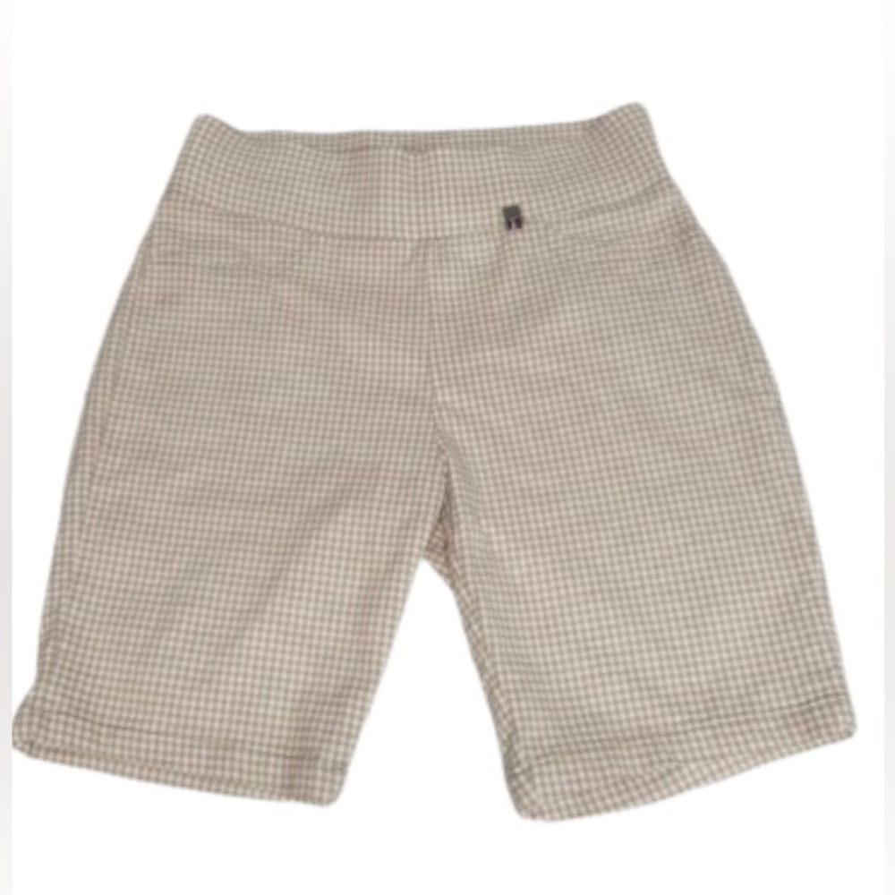 Tommy Hilfiger Golf Shorts in Tan & White Check Size 6